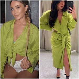 NWT ZARA Tied Shirt Pistachio Green Blouse